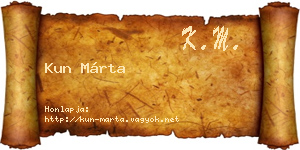 Kun Márta névjegykártya