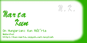 marta kun business card